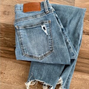 Lucky Brand Women's Ripped Blue Ankle Jeans